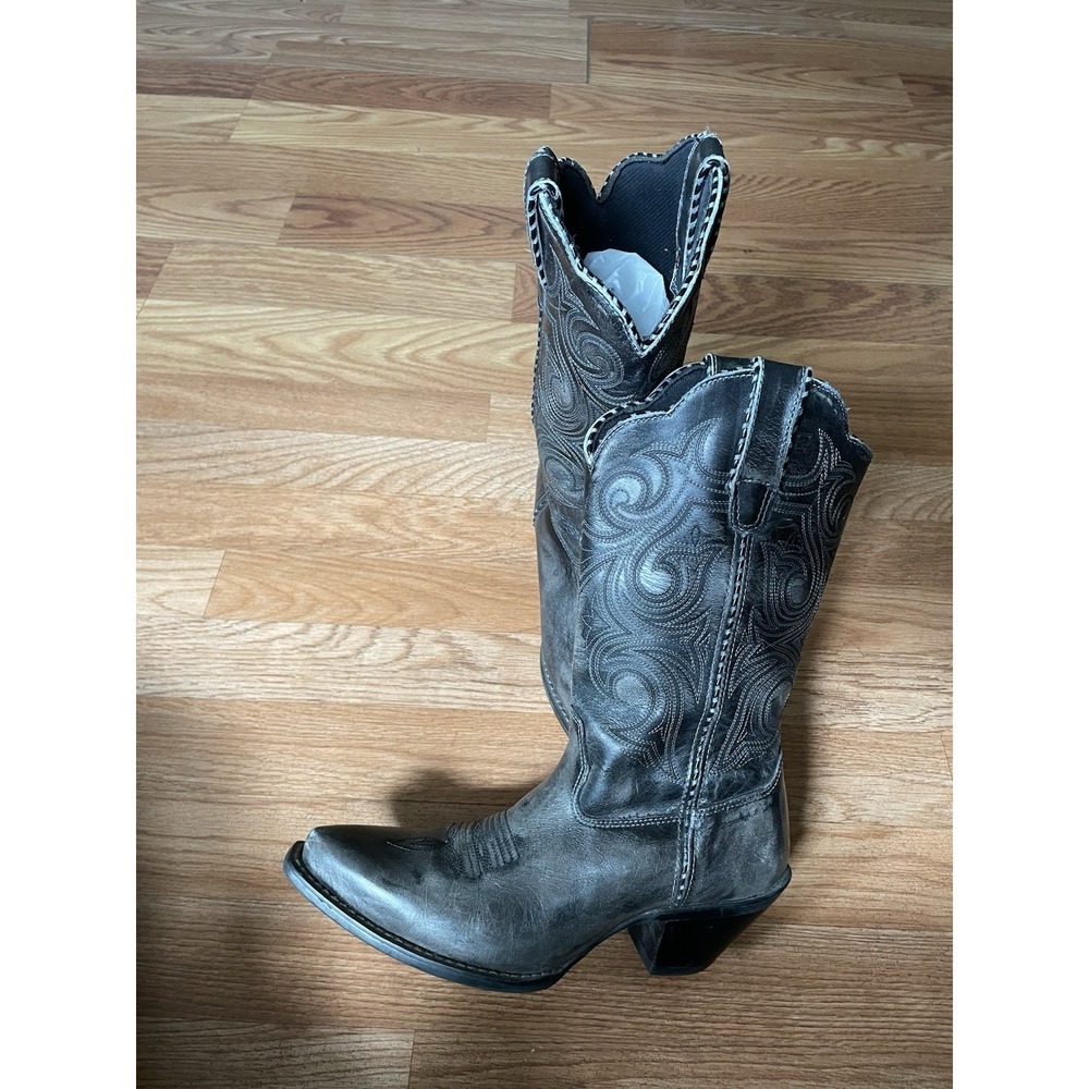 Women's Crush Durango Western Grey Leather Cowboy Boots 7 M RD5441 Cowgirl